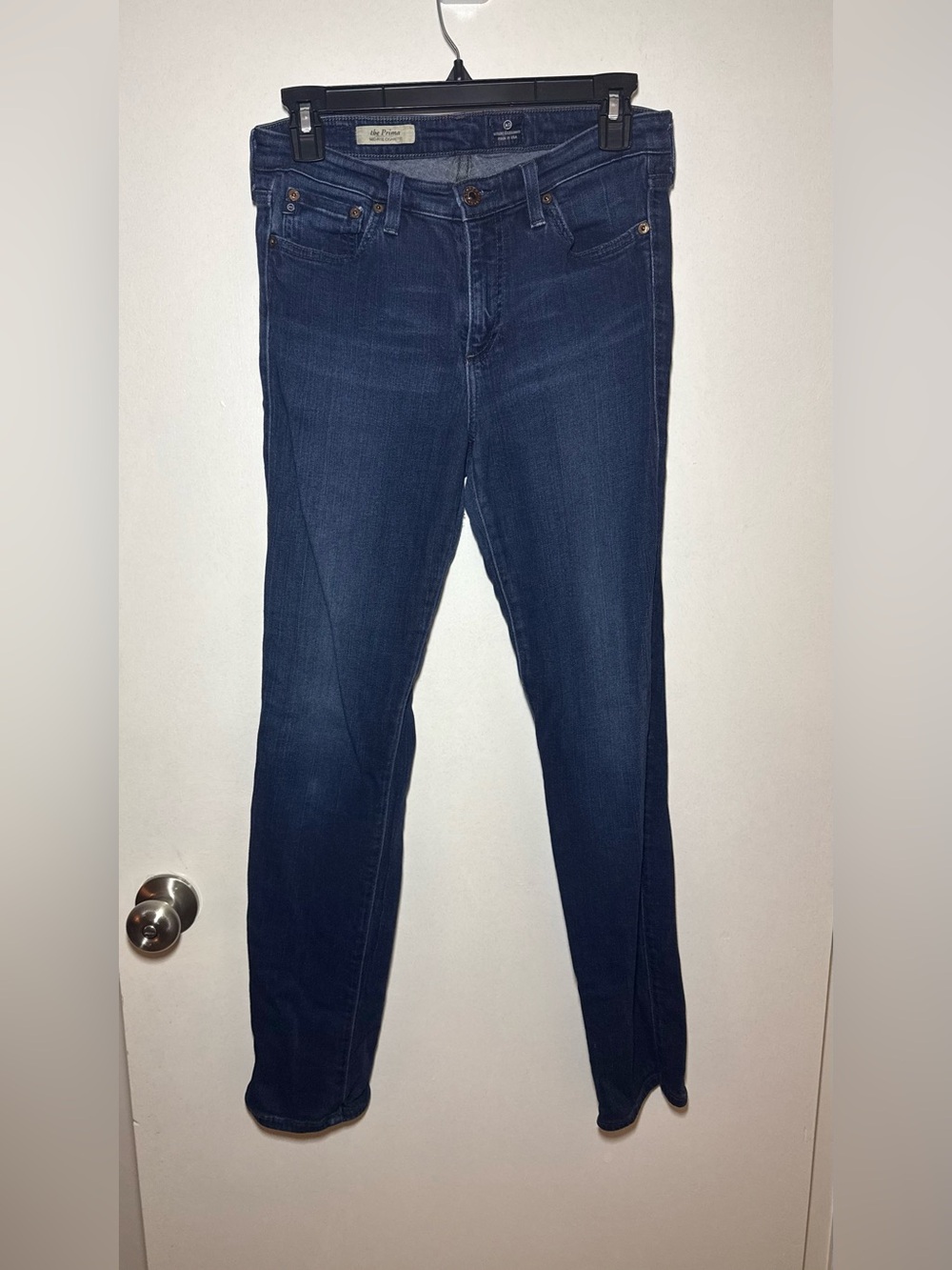 AG Adriano Goldschmied The Prima Mid Rise Cigarette Dark Wash Denim Jeans 29R